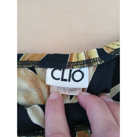 Vintage 90s Clio Knee Length Skirt Large Dark Floral Whimsical Whimsigoth - Picture 4 of 6